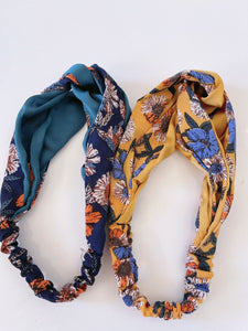 Women Boho Bohemian Satin Cross hair head headband band Scarf Wrap Bandana