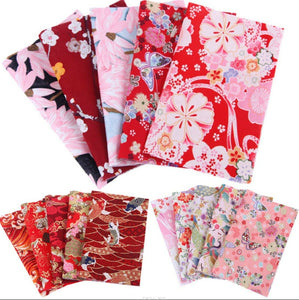 5x Craft Japanese Pattern Fabric Cloth Pieces Sewing Patchwork Wrap Material