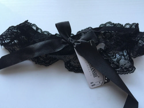 NEW Women Black White Hen's night Party Bride Wedding Lace Garter Suspender Belt BLACK