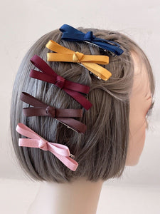 1x Women Girl School Color Bow grosgrain Ribbon Lace Alligator Hair Clip Pin