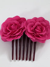 Women Wedding Bride Party Rose Flower Hair Styling Updo French Twist Comb