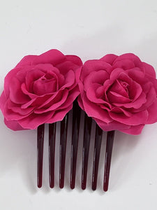 Women Wedding Bride Party Rose Flower Hair Styling Updo French Twist Comb