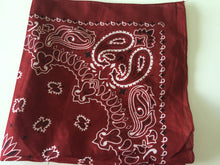 Women Men Retro Hip hop Cotton biker dance Paisley Bandana Hair Headband Wrap WINE DARK RED