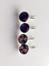 Women Girls Retro BOHO Cameo Round Badge Purple Galaxy Sky friendship Earrings
