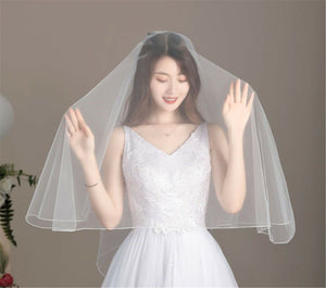 Women White Or Black Bride Wedding Simple Raw Lace Head Hair Veil Without COMB