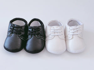 Baby Boy White Black Christening Wedding Formal Party Synthetic Leather Shoes