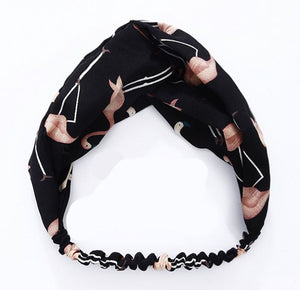 Women Retro look Swan Boho bohemian Cross Twist scarf Hair head band bandana