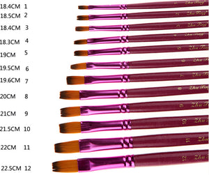 12PC Purple Oil Painting Brushes Set Acrylic Watercolor Artist Face Paint Craft