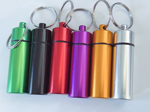 Travel Portable Alluminium Pills Medicine Tube Box Container Key Ring Holder