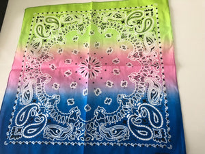 Women Girl Retro Rainbow Colorful Paisley Cotton Bandana Hair Headband Wrap