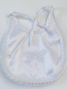 Baby Shower Girls Boys White Christening Outfits Match Cross Bib Burp Apron