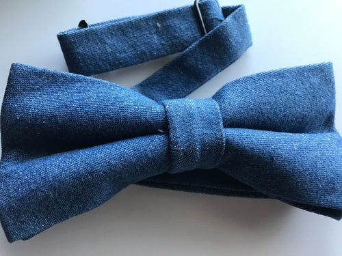 NEW MENS Adult Man Party Denim Cocktail Formal Wedding bow tie Necktie bowtie Medium Denim Bow tie