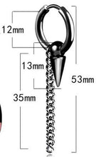 Men Women Titanium plated Gothic Hiphop No allergy long Huggie Earring Piercing