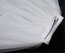 Women Flower Girl Black White Simple Wedding Short head hair Lace Veil Clip On