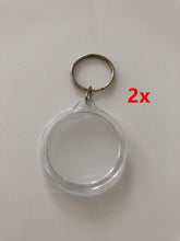 2x Small Plastic Photo Frame Name Tag Key Ring Key chain Holder Novelty Gift