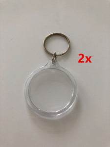 2x Small Plastic Photo Frame Name Tag Key Ring Key chain Holder Novelty Gift