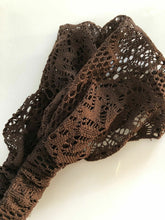 Women Bohemian BOHO Net Lace Wide Hair Bandana Wrap Head band headband Scarf Coffee Brown