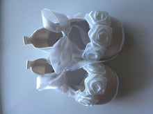 NEW Baby Shower Girls Kids Christening Ballet White Lace Flower Dress Gem Shoes