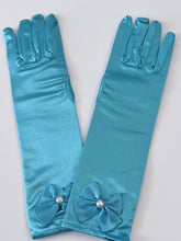 Flower Girl Children Kids Party Costume Princess Arm Satin medium Long Gloves