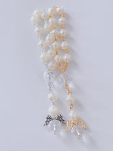 1x Christening Baptism Cross Angel Rose Rosary Bracelet Beads Wrist band Favors