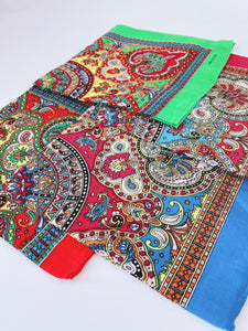 Women Colorful Retro Paisley Bandana Hair Head Headband Wrap Square Scarf Mask