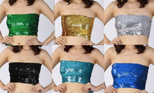 Women Girl Party Dance Shine Sequins Camisole Singlet Tank Chest Wrap Bandeau
