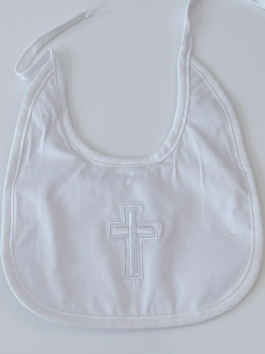 Baby Shower Girls Boys White Christening Outfits Match Cross Bib Burp Apron