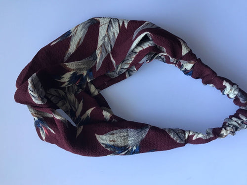 Women Lady Girl Retro bohemian Cross Bandana Hair Wrap Head band headband Scarf Maroon Red headband
