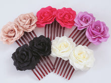 Women Wedding Bride Party Rose Flower Hair Styling Updo French Twist Comb