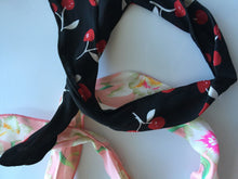 Women Girls Cherry retro Wire Bunny Ear adjustable bow scarf Hair head band Wrap