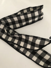 Women Girl Check Wire Bunny Ear adjustable bow scarf Hair head band Wrap