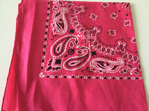 Women Men Retro Hip hop Cotton biker dance Paisley Bandana Hair Headband Wrap DARK PINK