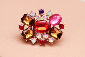 1PC Women Girls Retro Rhinestone shiny Look pearl Collar Hat brooch Brooche Pin