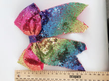 Women Girl Sequins Sequined Bling Colorful Rainbow Headband Hair Head Band bow