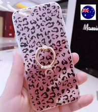 Lady Iphone 7 Plus 5.5” Leopard bling Ring Support TPU Case Protector Cover