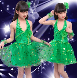 Girl Children Kids Ballet Dance Latin Ballerina Jazz Tutu Costume Party Dress