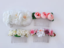 1 Women Girl Dance Wedding Bride Party Artificial Flower Metal hair Comb Pin