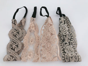 Women Girl Embroidery Boho Retro Lace Floral Headband Elastic Hair Head band