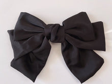 Women Girl 3 Layers Satin Silky Feel Ribbon Big Bow Hair Head Barrette Clip
