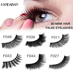AU Women 3D Natural Look Long Volume Fake MINK Hair False Eyelashes Extension