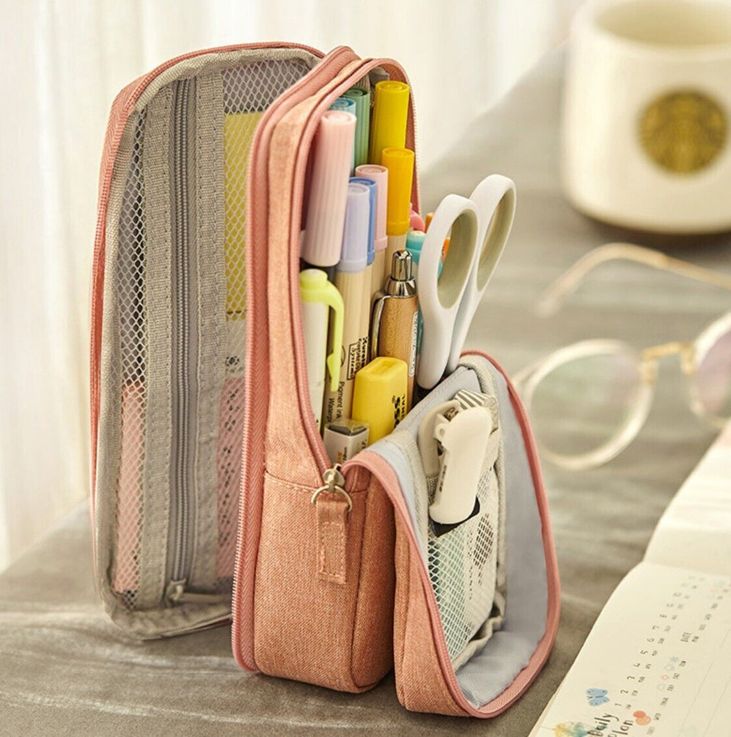AU Foldable Large Capacity Smart Organise well Pen Stationery Pencil Case Bag