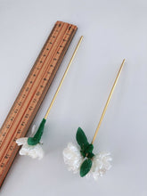 1x Women Creamy White Camellia Leaf Flower Styling boho hair U Bobby Pin