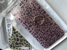 Lady Iphone 7 Plus 5.5” Leopard bling Ring Support TPU Case Protector Cover