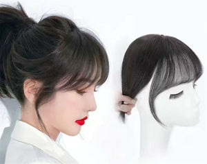 Women Natural Look Hair Clip on Bang Volume Front Fringe Wig Piece extension