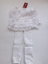 Girl Kids Winter Warm Fleece Plush Lace Tutu Skort Skirt Tights Stockings 2-6 yr WHITE