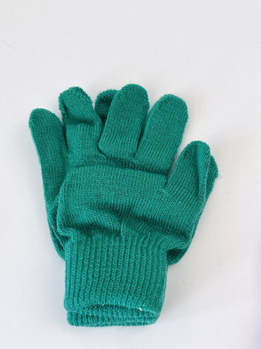 Kids Girl Boy Children Colorful Warm Winter SHORT Knit Gloves Mittens 5-11 Year Green