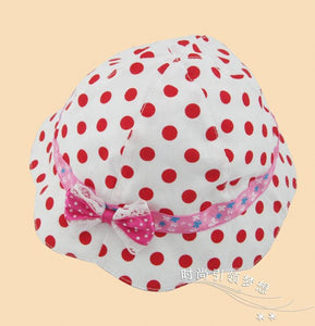 Girls Princess Baby Kids Children Cotton Dots Bucket Cap Sun Outdoors Hat Beanie