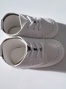Baby Boy White Black Wedding Formal Party Synthetic leather Rubber Bottom Shoes