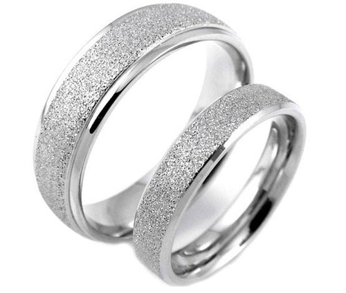 1PC Valentine's Day Gift Titanium Stainless Steel Frosted Matt Couple LOVE Ring GENTLEMAN