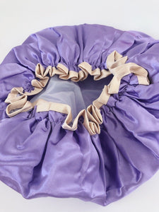 Women Lady Frilly Satin Hair Wrap Waterproof Bath Head Shower Cap Hat Cover